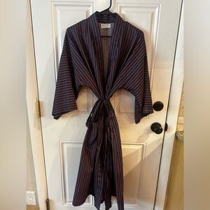 Dior Men's Robe in Purple and White Stripes